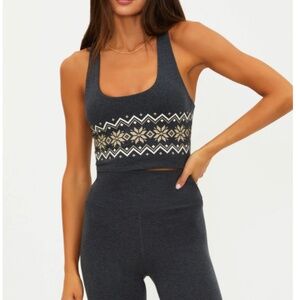 Beach Riot Yara Top Fairisle Charcoal Heather Soft Serve